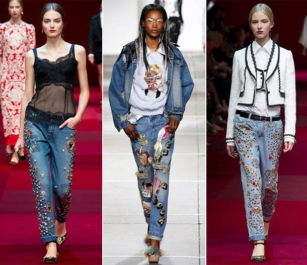 Модные цвета и декор для джинсов в 2018 году