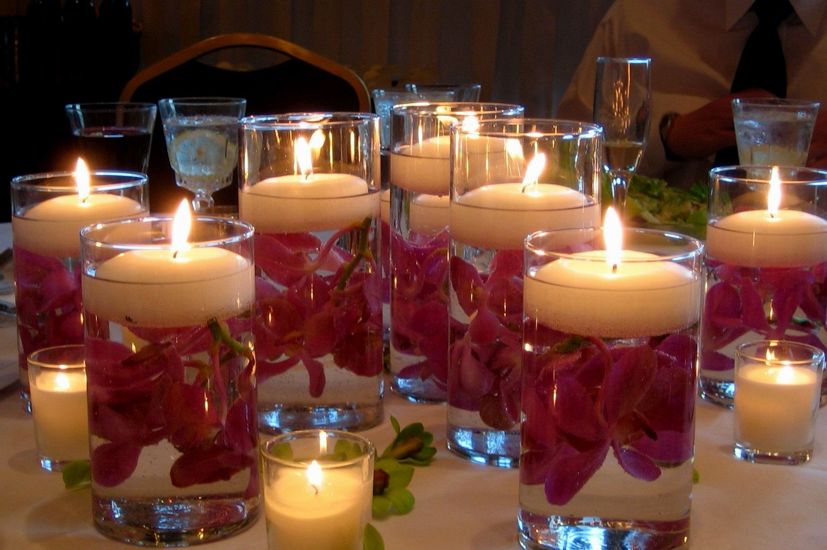 floating candle wedding table decorations