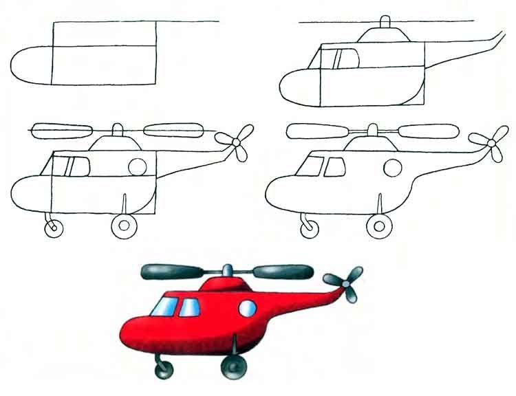 Как-поэтапно-рисовать-Вертолёт-просто
